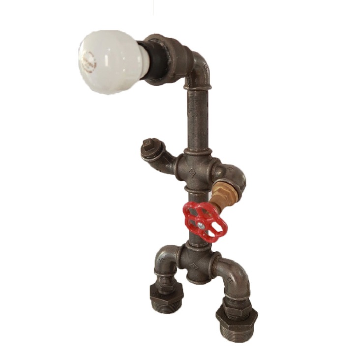 Veioza din teava neagra Robot Pipe Lamp