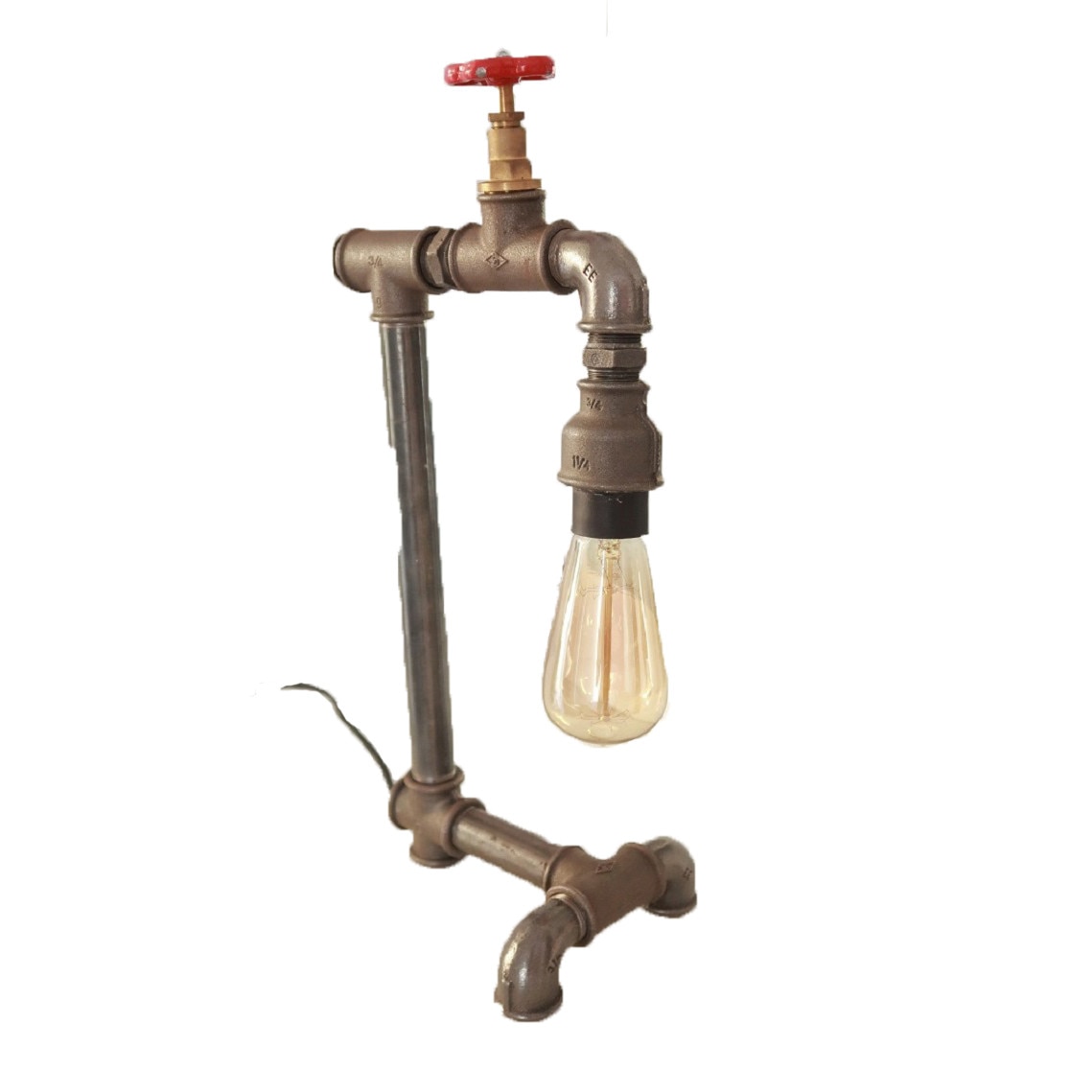 Lampa de birou din teava neagra Black Steel Lamp