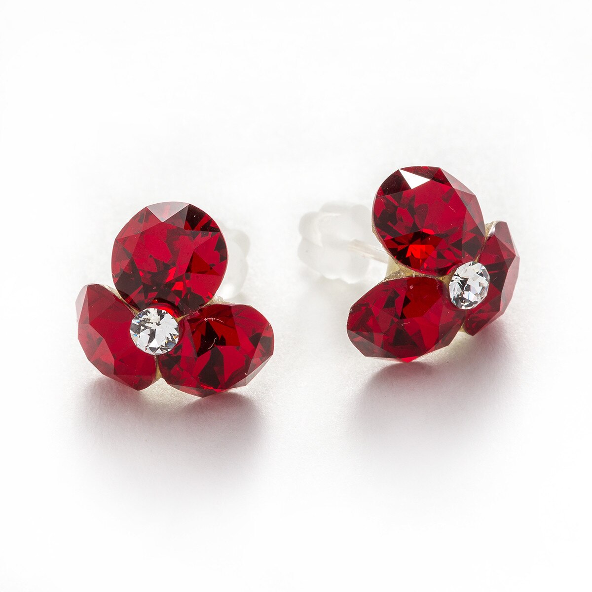 Cercei Argint DaviCrystals cu cristale trifoi Siam