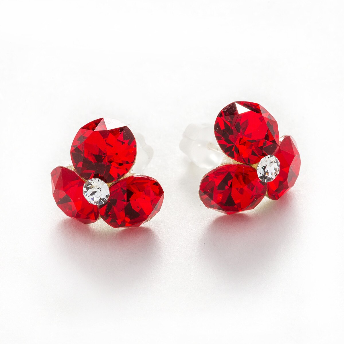 Cercei Argint DaviCrystals cu cristale trifoi Light Siam