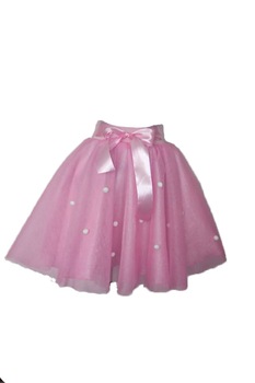 Fusta roz, din tul cu buline, marimea M Fusta roz, din tul cu buline, marimea M