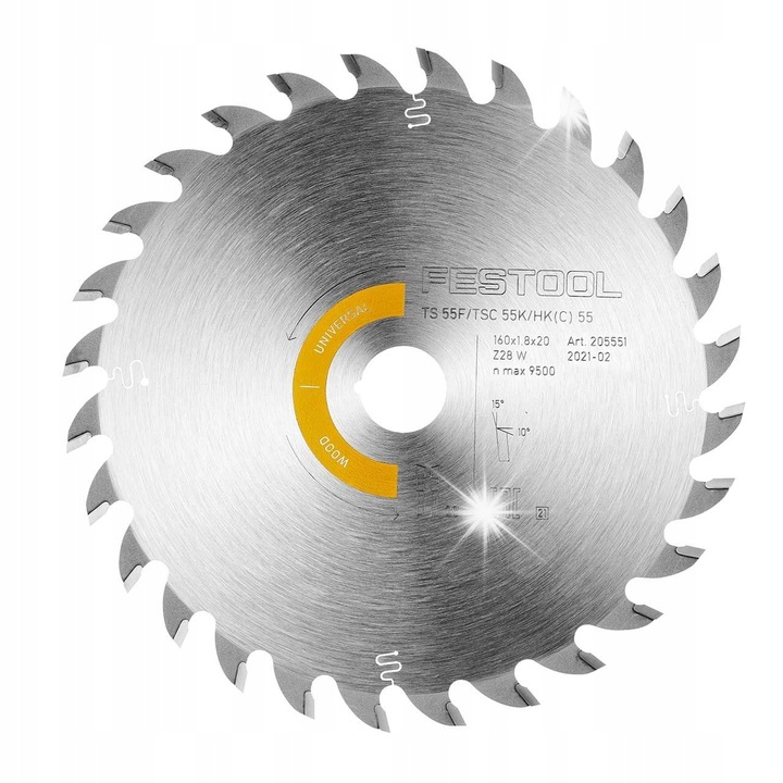 Режещ диск Festool HW 160x1,8x20 W28, 28 зъба, за рязане на дърво