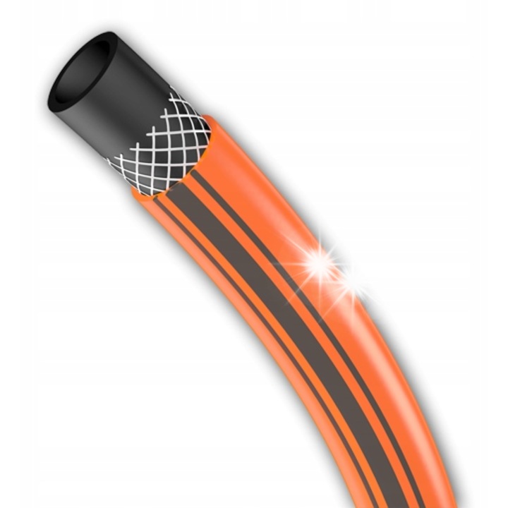 Градински маркуч 3/4" 20м Bradas, 3 слоя, устойчив на UV, оранжев с черни ивици