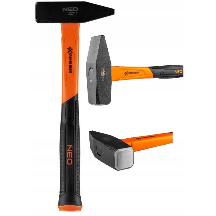 Шлосерски чук 2000гр, NEO, дръжка от фибростъкло, гума, комплект 1 бр.