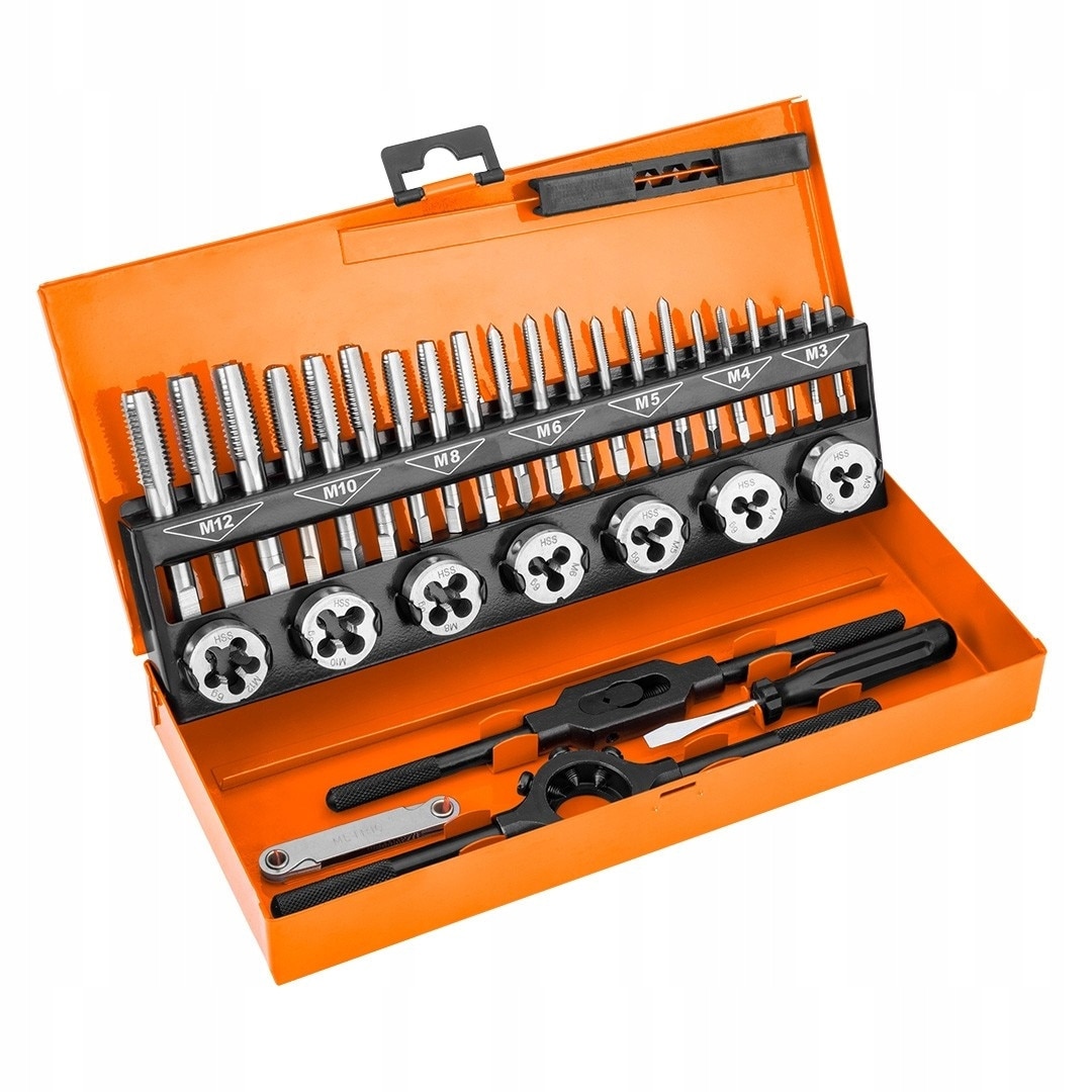 Set 32 matrice si tarozi M3-M12 HSS in valiza, NEO TOOLS - eMAG.ro