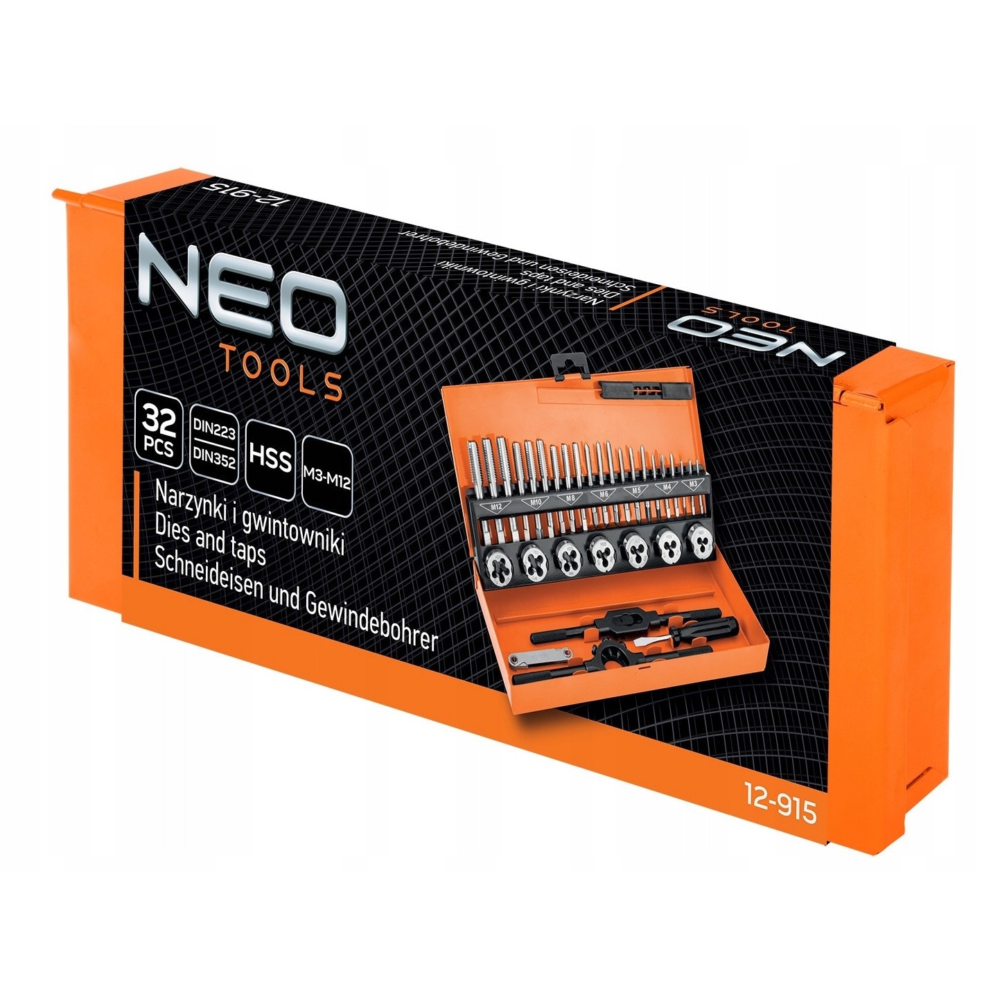 Set 32 matrice si tarozi M3-M12 HSS in valiza, NEO TOOLS - eMAG.ro