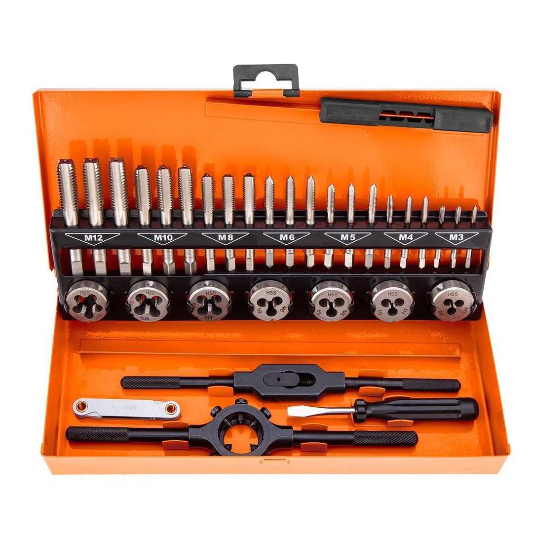 Set 32 matrice si tarozi M3-M12 HSS in valiza, NEO TOOLS - eMAG.ro