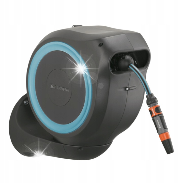 Макара за стена Gardena RollUp M, 20м, 11мм, автоматична, устойчива на замръзване