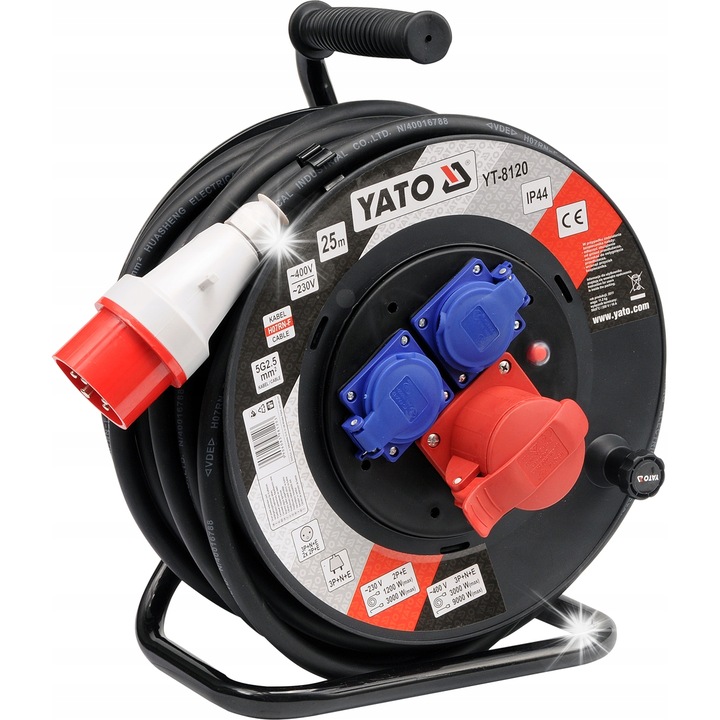 Удължител Yato, 25м, 5G2,5мм, 230/400V