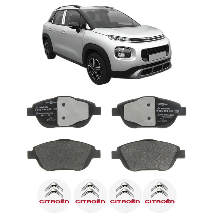 Set placute frana Fata CITROEN C3 AIRCROSS II (2R_, 2C_) 1.6 BlueHDi 120 (2CBHZH) din 2017-2018, KW 88 CP 120 CMC 1560, Auto, Bosch, 4 Stickere auto cu CITROEN