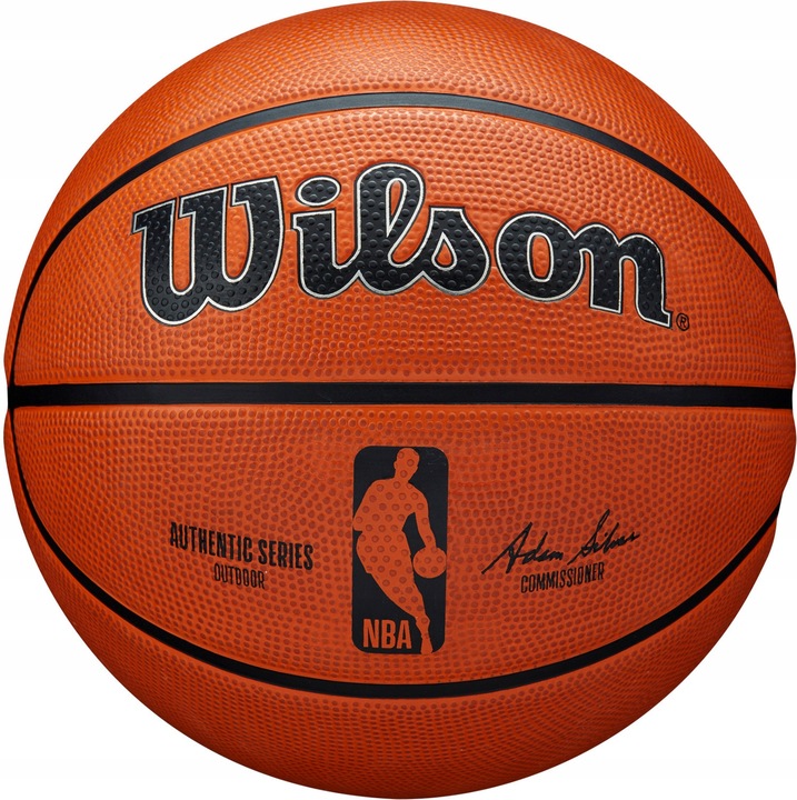 Баскетболна топка Wilson NBA Authentic Outdoor, размер 5, издръжлива, оранжева