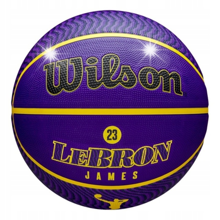 Wilson LeBron James #23 Los Angeles Lakers kosárlabda, 7-es méret, lila sárga kiemelésekkel