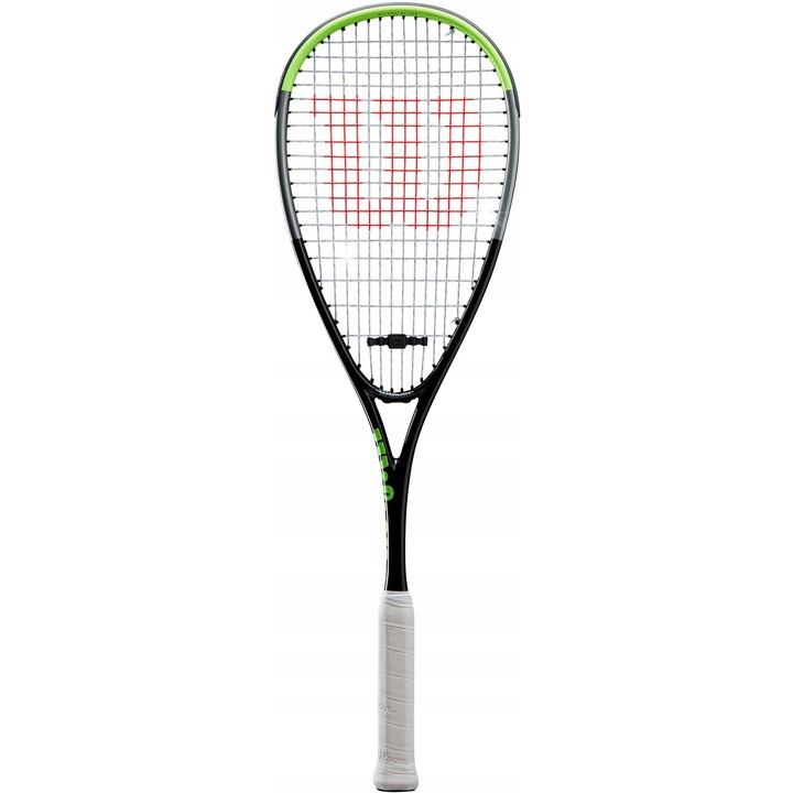 Ракета за скуош Wilson Blade Team 197g, черно-зелена, с калъф