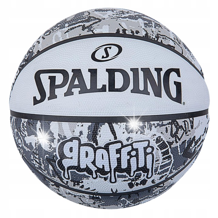 Баскетболна топка Spalding Graffiti, бяла, размер 7, гумена, за стрийтбол