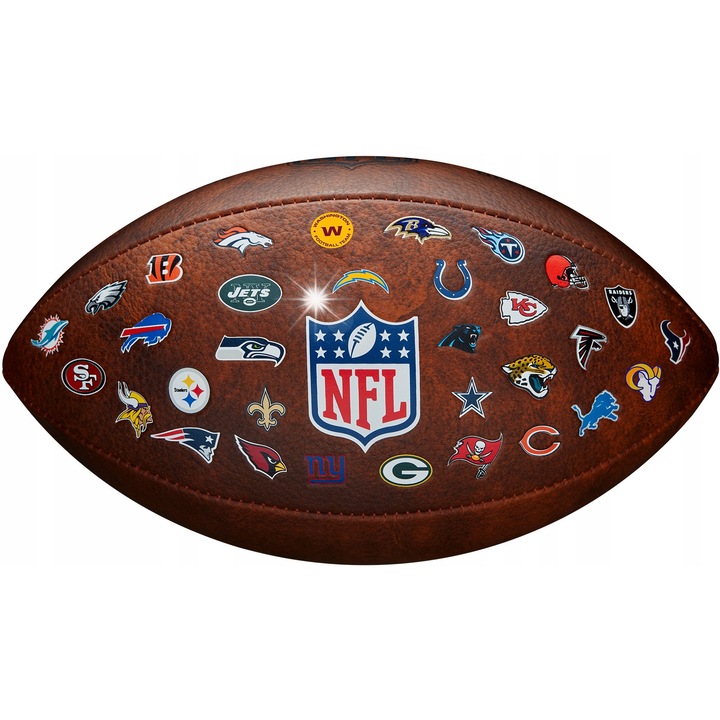 Топка за американски футбол Wilson NFL 32 Teams, композитна кожа, 32 отбора, 72054