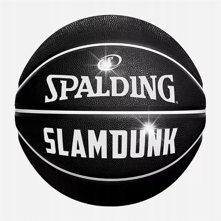 Minge de baschet Spalding Slam Dunk Black, dimensiune 7, exterior, rezistenta, suprafata din cauciuc