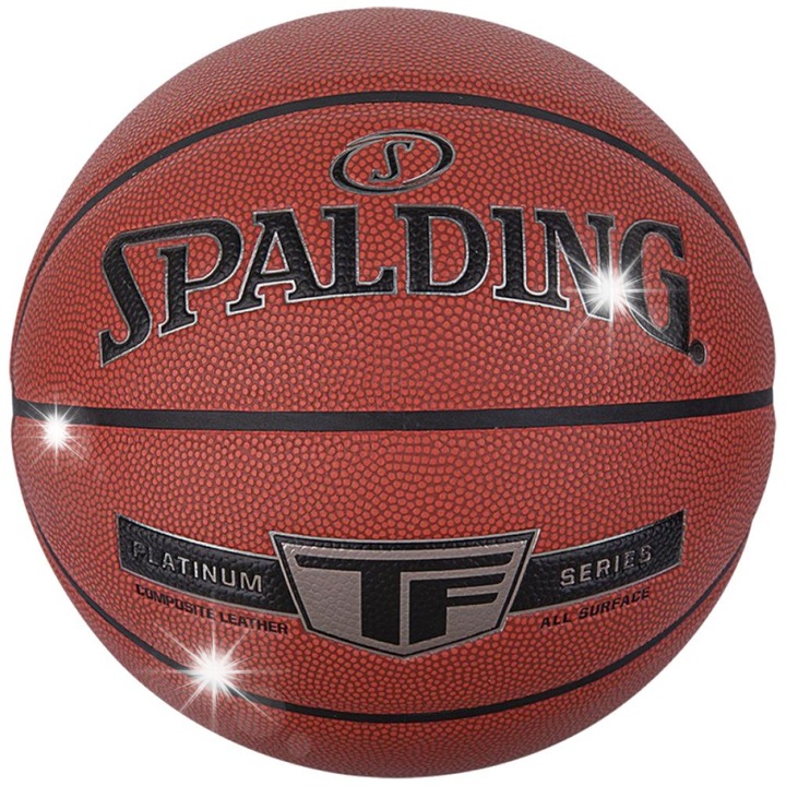 Баскетболна топка Spalding TF-Platinum, размер 7, композитна кожа, за зала, усъвършенствана технология за контрол на влажността