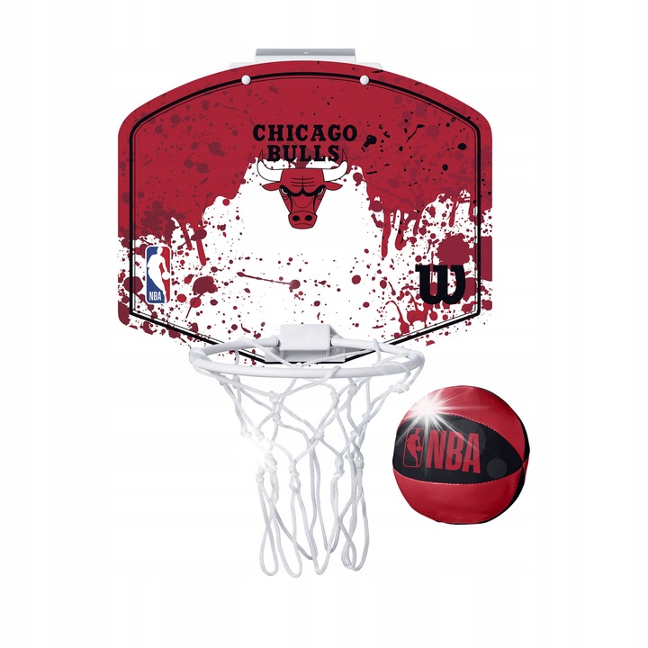 name: Мини баскетболно табло Wilson Chicago Bulls с мека топка, 28.5x24см, комплект