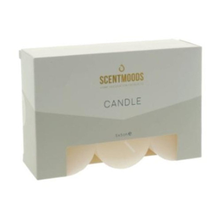 Комплект 6 рустикални свещи ScentMoods, цвят слонова кост, 5x5cm
