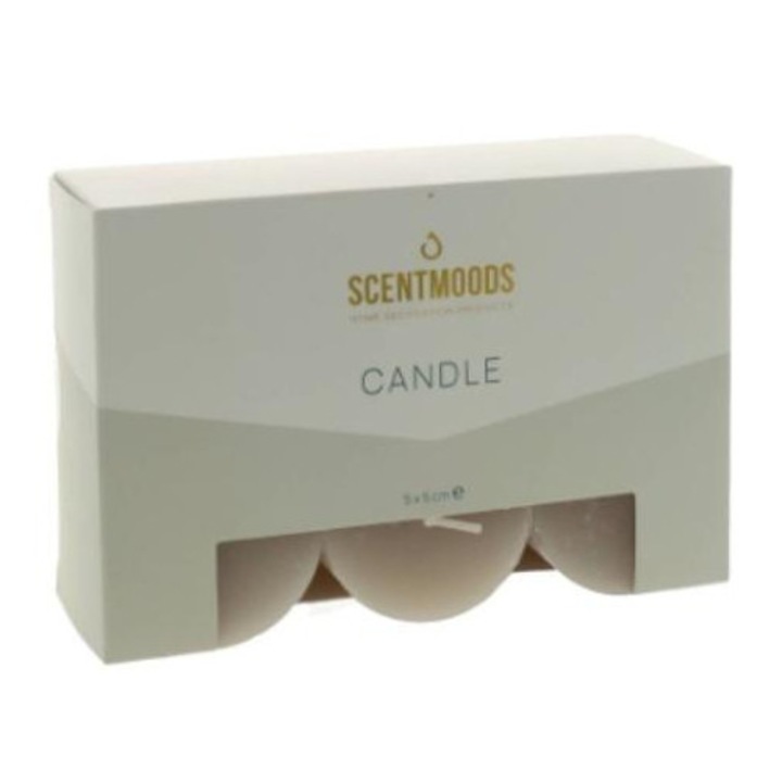 Комплект 6 рустик свещи ScentMoods, таупе, 5x5см