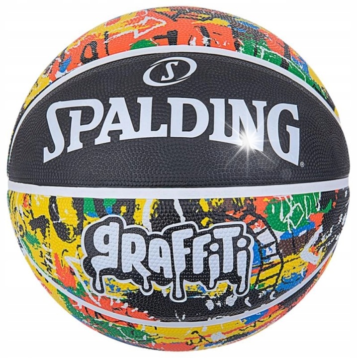 Minge de baschet Spalding Rainbow Graffiti, dimensiune 7, material guma, pentru activitati recreative in aer liber