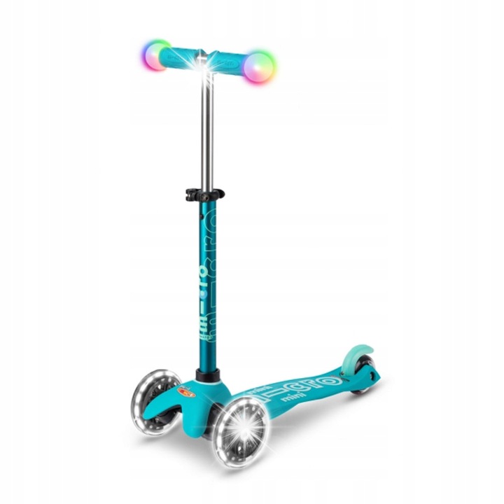 Mini Micro Deluxe LED roller, 3 kerekű, 1,9 kg súly, 55x11cm, 2 éves kortól
