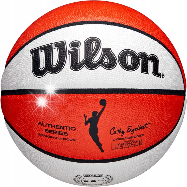 WNBA Replica Wilson баскетболна топка, размер 6, за вътрешна/външна употреба, Pure Feel композитна кожа