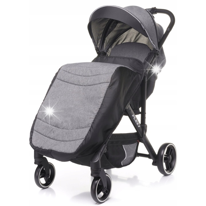 Количка 4BABY FLEXY, тъмносиня, размери 53x29x70см, тегло 7.8кг, големи колела