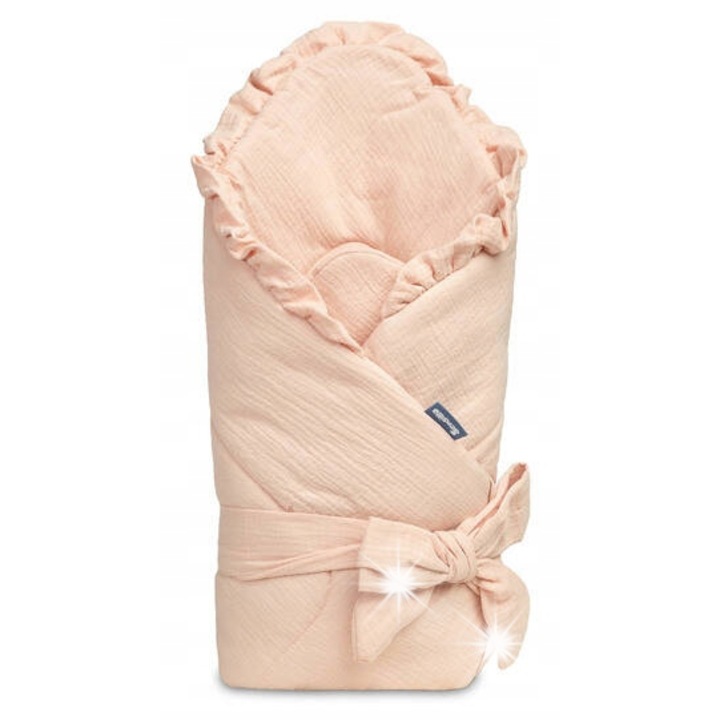 Бебешко одеяло Sensillo, муселин 90x90 см, бежово, 100% памук, силиконов пълнеж