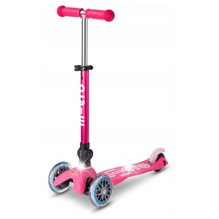Тротинетка Mini Micro Deluxe, розова, 3 колела, сгъваема, 2-5 години, 54x24x19.5см