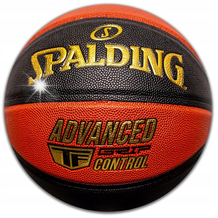 Minge de baschet Spalding Advanced Grip Control, 7, portocalie/neagra/aurie, 0,60kg