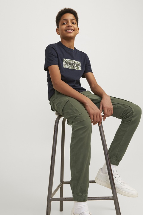 Jack & Jones, Карго панталон с памук, Каки