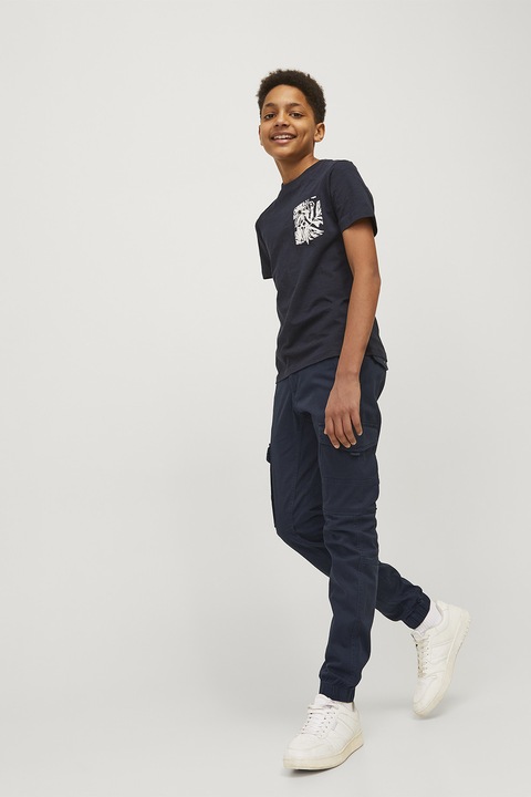 Jack & Jones, Карго панталон с памук, Тъмносин