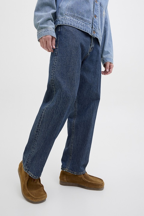 Jack & Jones, Straight fit farmernadárg öt zsebbel, Sötétkék