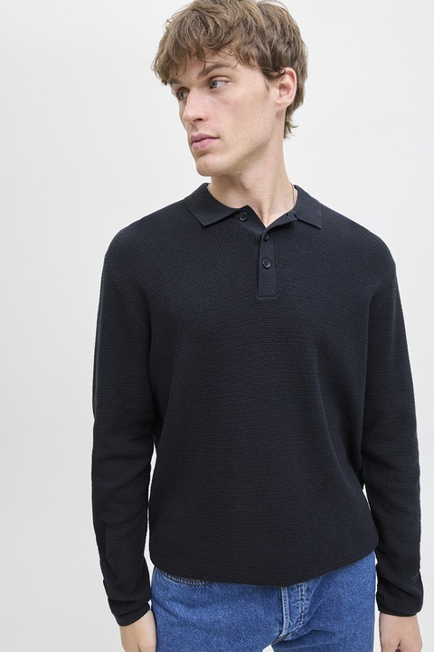 Jack & Jones, Пуловер с памук, Ултрамарин синьо