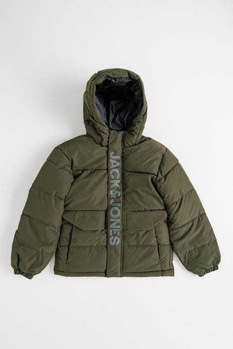 Jack & Jones, Geaca cu vatelina si gluga Speed, Verde aquamarin