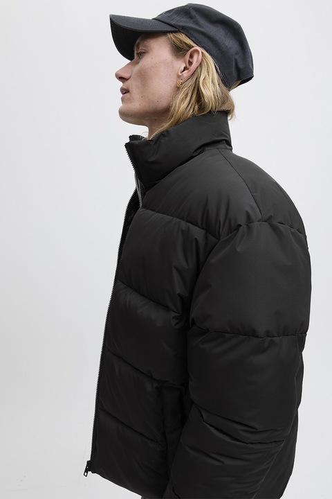 Jack & Jones, Jacheta cu vatelina si guler, Negru