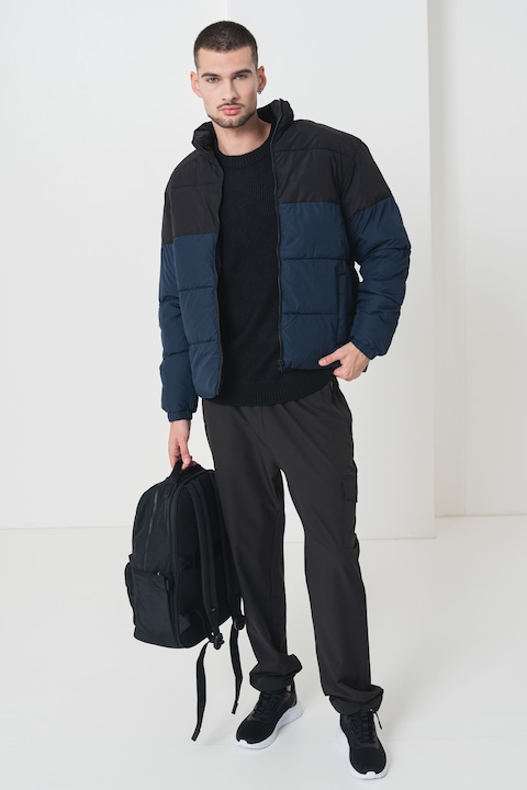 Jack & Jones, Ватирано яке с яка, Ултрамарин синьо/Тъмносин