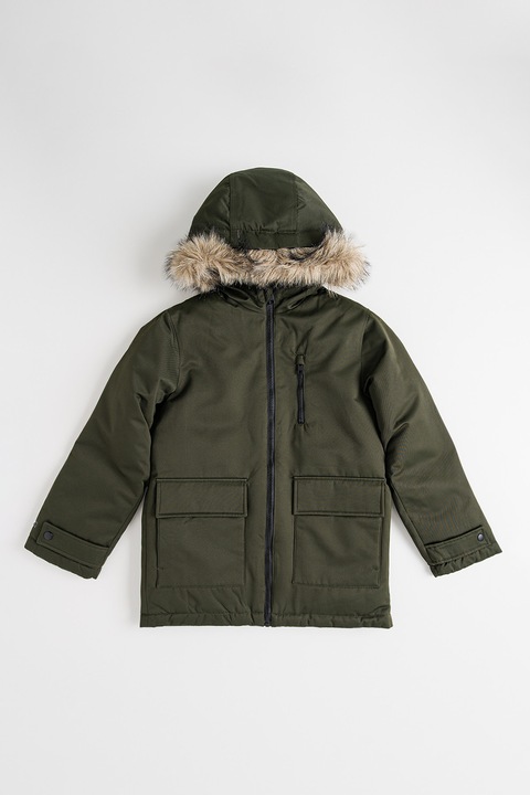 Jack & Jones, Jacheta lunga cu fermoar, Verde padure