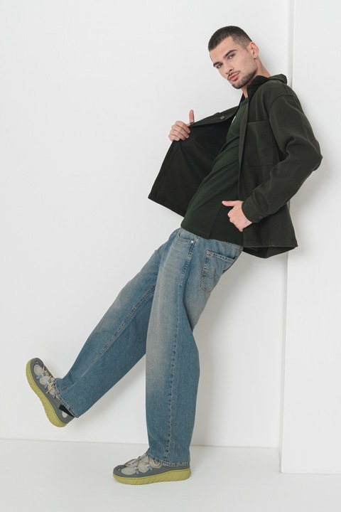 Jack & Jones, Egyszínű ing foltzsebekkel, Angolzöld