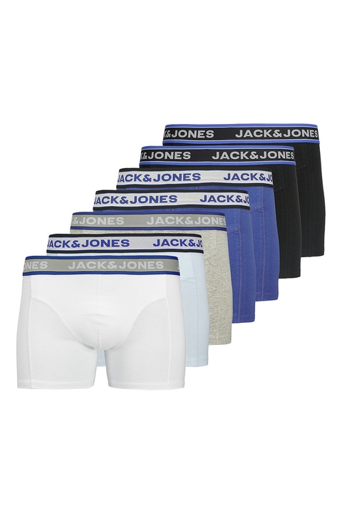 Jack & Jones, Set de boxeri cu banda logo in talie - 7 perechi, Multicolor
