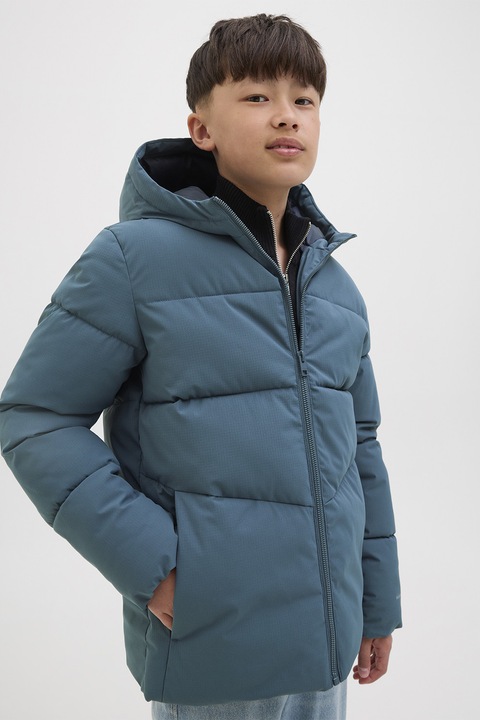 Jack & Jones, Geaca cu vatelina si buzunare, Albastru petrol