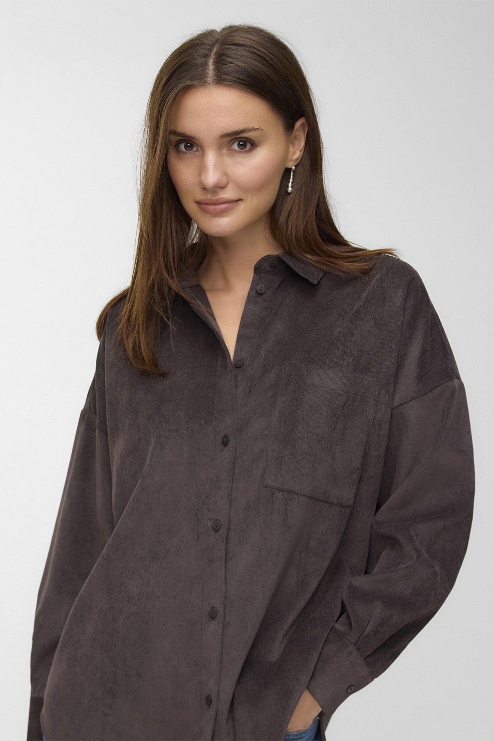 Vero Moda, Camasa lejera cu maneci cazute, Maro inchis, M
