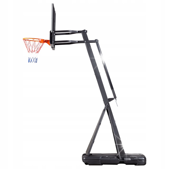 Кош за баскетбол NILS ZDK027, регулируема височина 2,24-3,05 м, мобилен, с табло от поликарбонат, стабилна основа 132,5x80,5 см