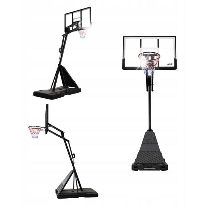 Баскетболен кош Nils ZDK024, регулируема височина 250-310см, табло 127x81см, многоцветен, пълен комплект