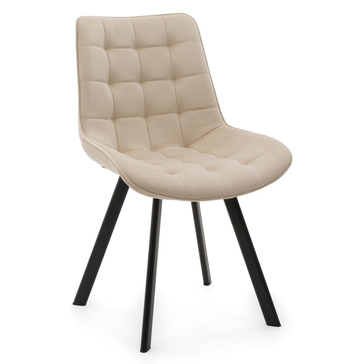 Scaun tapizat New Home TORI, bej, metal, 86x53x60cm, pentru living