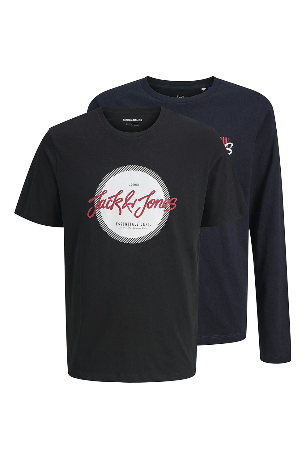 Jack & Jones, Set de tricou si bluza cu imprimeu, Negru, Albastru ultramarin, 152 CM