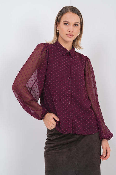 Vila, Camasa cu maneci bufante transparente, Violet tyrian