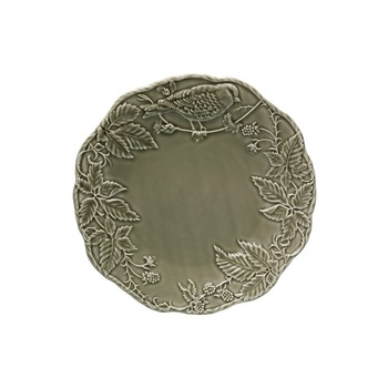 Farfurie fructe, BP, motiv floral pasare, 22 cm, gri inchis Farfurie fructe, BP, motiv floral pasare, 22 cm, gri inchis