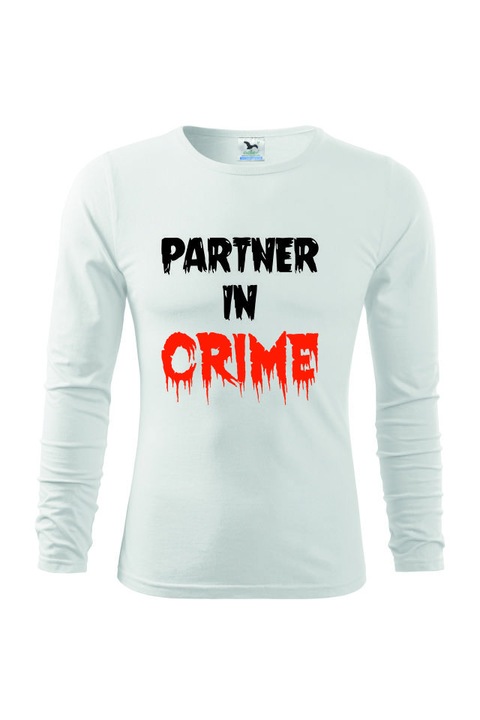 Bluze de barbati basic fit-t long sleeve partner in crime negru, Alb/Negru